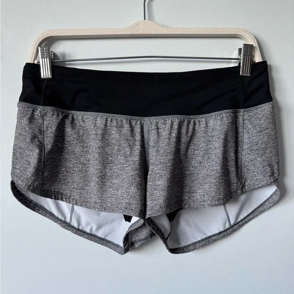 Lululemon Speed Up Short Heather Lux Multi Black / Black Size 6 - Picture 3 of 16